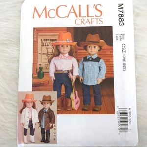 McCall's  clothes hat belt for 18" doll and American Girl Doll